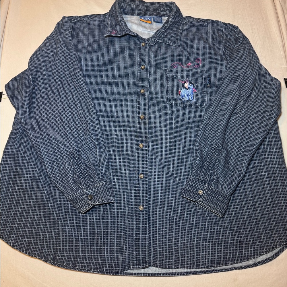 Disney Winnie the Pooh Embroidered Eeyore Corduroy Flannel Women’s Size 26-28W